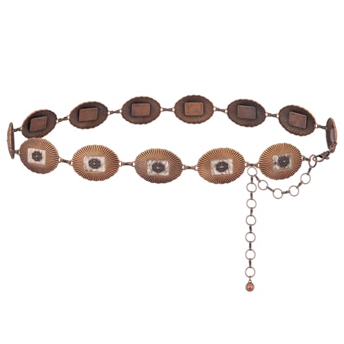 Montana West Rustic Couture's Large Western Concho Metal Belts for Women Cowgirl - color: Bronze