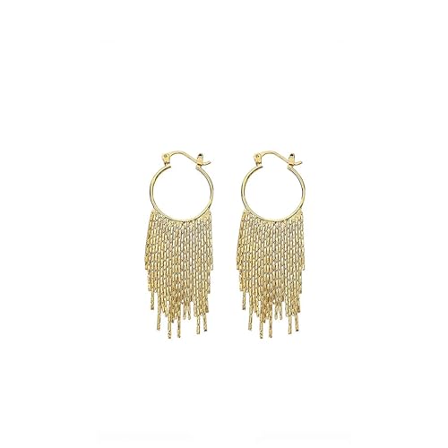 Gold Long Tassel Dangle Drop Earrings for Woman Boho Linear Tassel Dangling Earrings Chain Fringe Earring Wedding Bridesmaid Jewelry Accessories