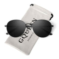 GQUEEN Retro Round Polarized Sunglasses Womens Men Spring Hinge Metal Frame Trendy Hippie Oval Sun Glasses Shades UV400 - color: 1 Black Frame/Black Lens