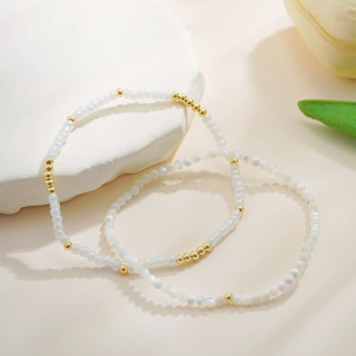 Boho Gold Anklet Bracelets for Women, Waterproof Beach Layered Pearl Beaded Turquoise Anklets Set Handmade Jewelry Gift - color: STYLE1