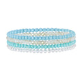 Noessla Beaded Boho Stretch Bracelet Colorful Stackable Crystal Beads Bracelets Trendy Costume Jewelry Mothers Day Gifts for Women - color: Light blue