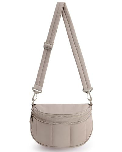 BAGSMART Crossbody Bags for Women Travel Purse, Puffer Bum Bag Handbag Wallets, Crossbody Fanny Packs for Travel & Work - color: Brown