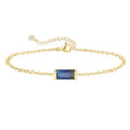 FUNEIA Birthstone Gold Bracelets for Women Non Tarnish Trendy Dainty 14K Gold Plated Bracelet Stack Stackable Blue Green May Emerald Friendship Bracelets Jewelry Gifts for Mom Best Friend - color: 09. September(Sapphire)
