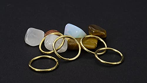 5Pcs 16G 18G Surgical Steel Nose Rings Hoop Tragus Septum Cartilage Hoop Earrings For Women Men Body Piercing Jewelry Kit Bar Length 6mm/8mm/10mm/12mm/14mm - style: 5Pcs -18G - Gold - 10mm