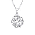 LeCalla 925 Sterling Silver Knot Pendant Necklace for Women | CZ Infinity Celtic Knot Heart Shaped Necklace | Graduation Birthday Gifts for Anniversary - color: Wheel of Life Celtic Knot