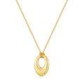 Dainty Oval Pendant Necklace for Women 18K Gold Plated Small Irregular Circle Charm Cute Boho Necklace Statement Chains Minimalist Jewelry - color: Gold