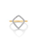 PAVOI 14K Gold Plated Two Toned Mixed Metals Diamond-Shaped Geometric Ring for Women with Cubic Zirconia | Statement Ring - color: Two Toned, size: 6
