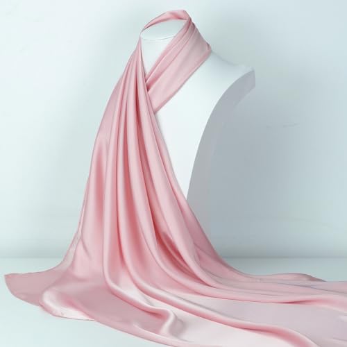 RIIQIICHY 35 Inch Head Scarf for Women Hair Scarf Like Silk Scarf Square Scarf Bandanas for Women - color: Baby Pink