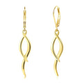 ALEXCRAFT Twisted Silver Dangle Earrings, Hypoallergenic Elegant Lightweight 14k Gold Plated Long Brushed Twisted Tassel Dangling Drop Leverback Earrings for Women Trendy Statement Jewelry in Box - color: Gold