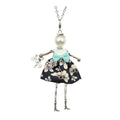 Crystal Paris Doll Necklace for Women, Handmade Cute Dress Long Chain Pendant Necklace Prom Costume Jewelry - style: 22