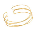 Dainty Arm Cuff Bracelet for Women Gold/Silver Adjustable Upper Arm Cuff Layered Bangle Bracelet Open Knot Bracelet Summer Beach Charm Fashion Jewelry - color: Gold Circle 2