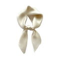 JERLA 100% Pure Mulberry Silk Square Scarf for Hair-27''x27'' Women Men Natural Silk Neckerchief Headscarf - color: Pearl White