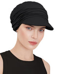 Chemo Headwear Viscose Newsboy Cap for Women Summer Hats - color: Black