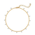 MTMY Gold Anklets for Women 14K Gold Plated Tiny Bead Anklet Colorful Tassel Foot Chain Dainty Adjustable Cute Summer Beach Boho Anklets Jewelry Gift - style: tassel cz