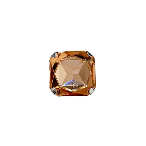 Square Large Rhinestone Exaggerated Statement Ring for Women Sparkling Thick Chunky Geometric Big Crystal Stone Finger Knuckle Band Rings Open Adjustable Wedding Brides Cocktail Prom Party Jewelry - color: Champagne