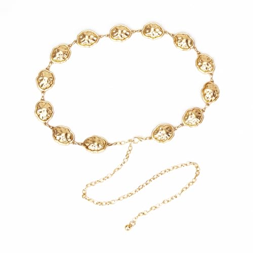Luvatar Fashion Metal Waist Chain Belt Blouse Dress Sweater Chain Belt… - color: Gold-s15