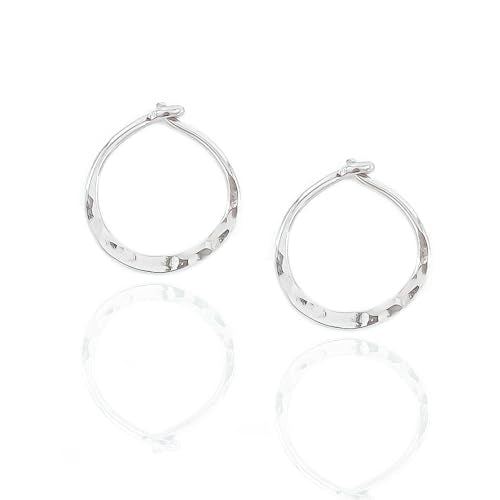 Hoop Earrings for Women, 14K Rose Gold FIlled, 20mm, Hammered Texture, Hoop Earrings Hypoallergenic Sensitive Ears, Hoop Earrings Set, Rose Gold Earrings Nickel Free - size: 10mm