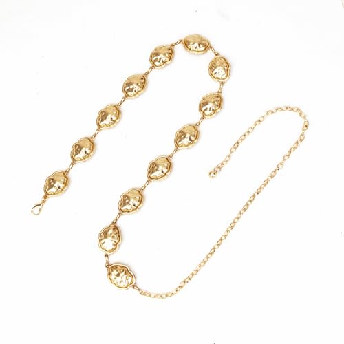Luvatar Fashion Metal Waist Chain Belt Blouse Dress Sweater Chain Belt… - color: Gold-s15