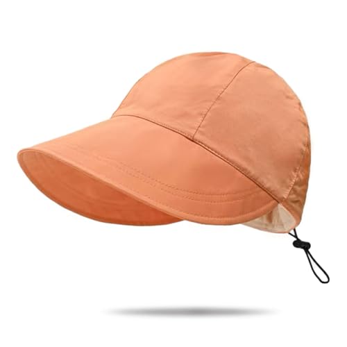 huablo UPF 50+ Womens Sun Hat Wide Brim Sun Hat UV Protection Hiking Fishing Hat Adjustable Head Circumference for Easy Carry - color: Orange