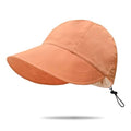 huablo UPF 50+ Womens Sun Hat Wide Brim Sun Hat UV Protection Hiking Fishing Hat Adjustable Head Circumference for Easy Carry - color: Orange