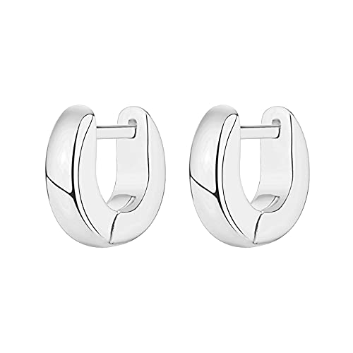PAVOI 14K Gold Plated Chunky Huggies Earrings for Women - 925 Sterling Silver Posts Small Gold Huggie Hoop Earrings - Ultra Thick Hoops Trendy Jewelry - style: Thick