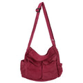 KlaOYer Canvas Messenger Bag Large Hobo Bag Crossbody Shoulder Bag Tote Bag with Pocket for Women and Men - color: Red