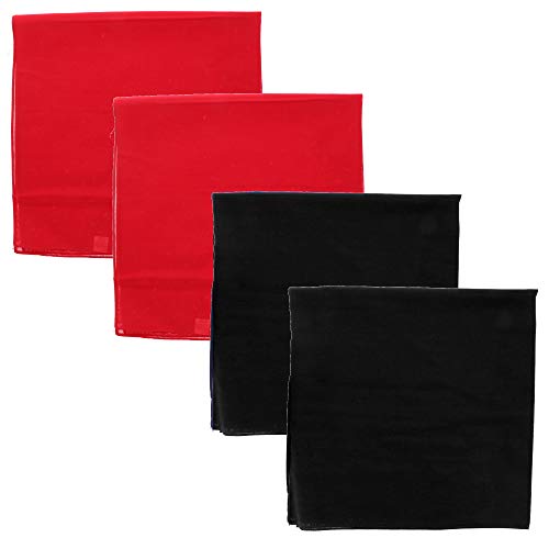 Motique Accessories Solid Color Bandana - Set of 4 - color: Red Black