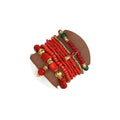 IFKM 8PCS Beaded Bracelets for Women, Multilayered Stackable Strand Stretch Bead Bracelet Pack Handmade Trendy Bohemian Charm Jewelry - color: Red