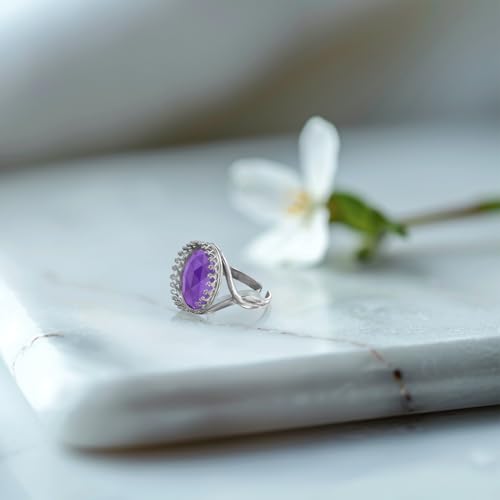 925 Sterling Silver Adjustable Ring Blank with 12-16 mm Round Bezel Setting with Decorative Crown Trim - color: Oxidized-Silver, size: Size 16