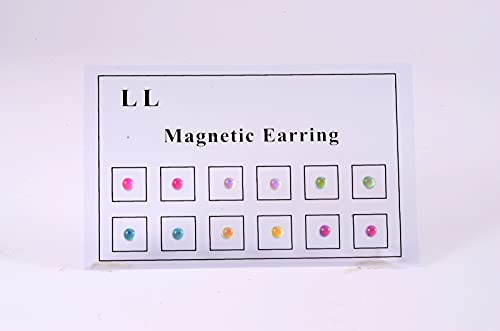 Stainless Steel Crystal Fake Ear Stud Earrings Nose Lip Ring Clip on Cubic Zirconia Tragus for Women Men Multicolor Non Piercing Jewelry Set - style: 12pcs 3mm B