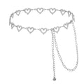 TEBIEKOY Heart Chain Waist Chain for Women, Y2K Floral Belly Chain Body Jewelry with Layered Links for Party, Festival & Night Out - style: Silver Heart