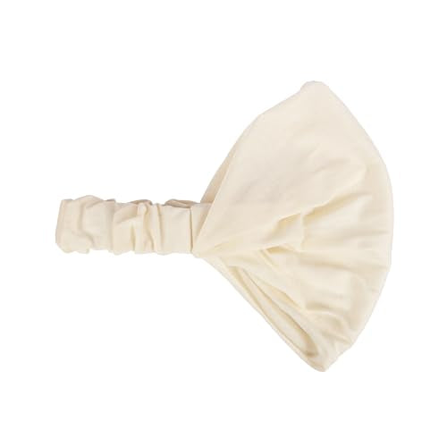 Motique Accessories Wide Cotton Head Band Solid Boho Yoga Style Soft Hairband for Women (Cream) - color: Cream