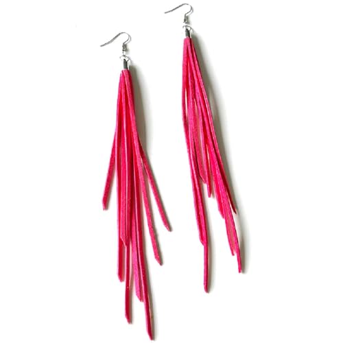 Boho Tassel Fringe Earrings for Women Western Fringe Leather Drop Dangle Earrings Ethnic Dangling Long Tassel Earrings Elegant Thread Feather Jewelry Gifts - style: style 2