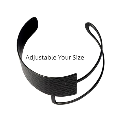 Bohemian Metal Bangle Bracelets for Women - 4 Colors (Silver/Black/Gold/Red) Adjustable Open Design, Versatile Stackable Jewelry for Daily Wear & Gifts - color: Black