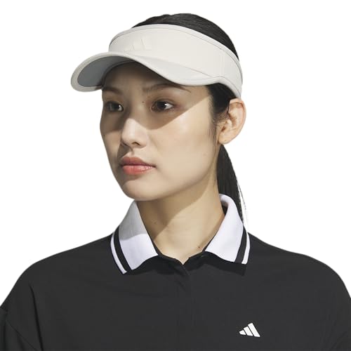 adidas Women's Superlite Visor – Lightweight Moisture-Wicking Running Tennis Hat - color: Wonder Alumina Grey/Alumina Beige/3