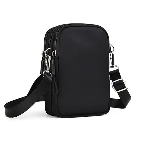 WITERY Waterproof Nylon Cute Crossbody Cell Phone Purse Smartphone Wallet Bag for Women - color: Black 3