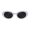 FEISEDY Sunglasses Womens, Retro Oval Cateye Sun Glasses Men, Small 90s Style B4128 - color: White