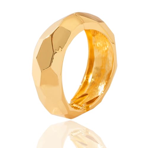 YMBYCM Gold Chunky Bangle Bracelets for Women Trendy Wide Chunky Cuff Bracelets Wrap Bracelet - style: Gold-2