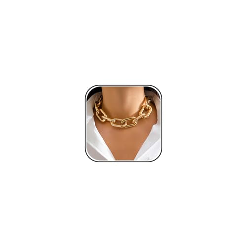 choice of all Chunky Gold Necklace Statement Necklace for Women Punk Chain Thick Gold Choker Jewelry Trendy Birthday Gifts - color: C:gold chunky necklace
