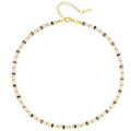 KissYan Boho Beaded Choker Necklace for Women, Gemstone Choker Natural Stone Freshwater Pearl Surfer Necklaces 14K Gold Plated Summer Beach Handmade Jewelry - color: F-Black Quartz
