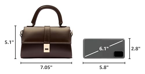 MOON CANTA Mini Crossbody Bag for Women – Small Faux Leather Shoulder Purse with Gold Lock, Elegant Design for Daily Use - color: Brown