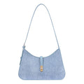 CLUCI Denim Purses for Women, Shoulder Bag, Handbag Hobo Bags Vegan Leather Crossbody Purse with Adjustable Strap - color: B-denim Blue Texture-small