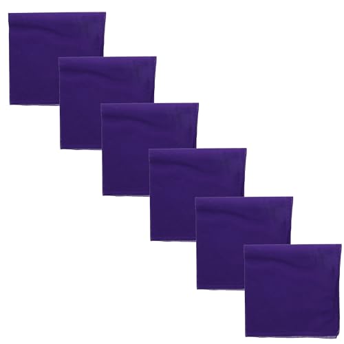 Motique Accessories Solid Color Bandana - Set of 6 Bandannas - color: Purple