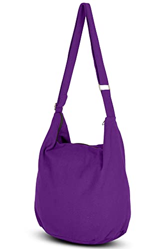 Your Cozy Hobo Sling Bags For Women Crossbody Bag Thai Top Handmade Shoulder Bag with Adjustable Strap - color: Purple