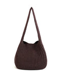 ENBEI Women's Crochet Tote Bag Knit Shoulder bag,Aesthetic Bag,Cute Eco-Friendly Tote for Travel,Daily Use,Gift Box Packaging - color: Brown