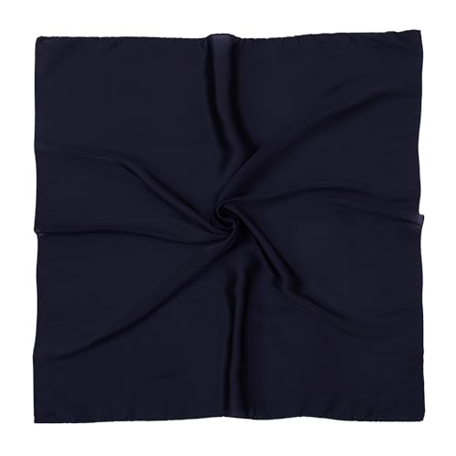 RIIQIICHY 35 Inch Head Scarf for Women Hair Scarf Like Silk Scarf Square Scarf Bandanas for Women - color: Navy