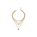 GIGB PBDK Layered Necklaces for Women Dainty 14K Gold Coin Sun Pendant Necklace Exaggerated Stackable Figaro Choker Necklace Trendy Birthday Jewelry Presents - color: Gold