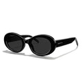 MERRY'S Modern Oval Round Acetate Sunglasses for Women UV400 Polarized Sunglasses S6191 - color: Black Frame/Black Lens