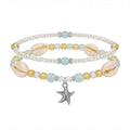 Boho Beads Beach Layered Anklet Set for Women, Handmade Gold Starfish Pearl Shell Anklets Summer Ocean Accessories Jewelry Gift - color: Bead Starfish