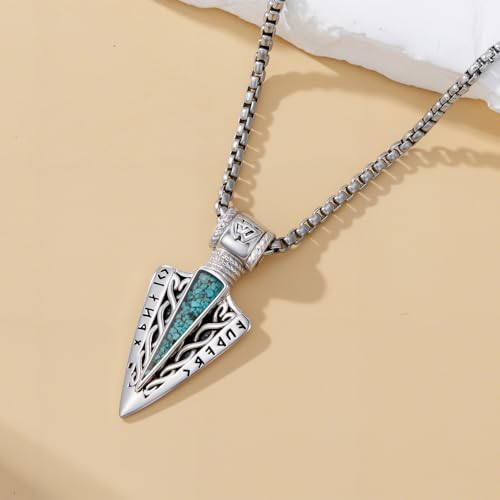 Turquoise Necklaces 925 Sterling Silver Western Necklace Boho Jewelry for Men Women Her Birthday Valentines Day Gifts - style: 7-Arrow Necklace